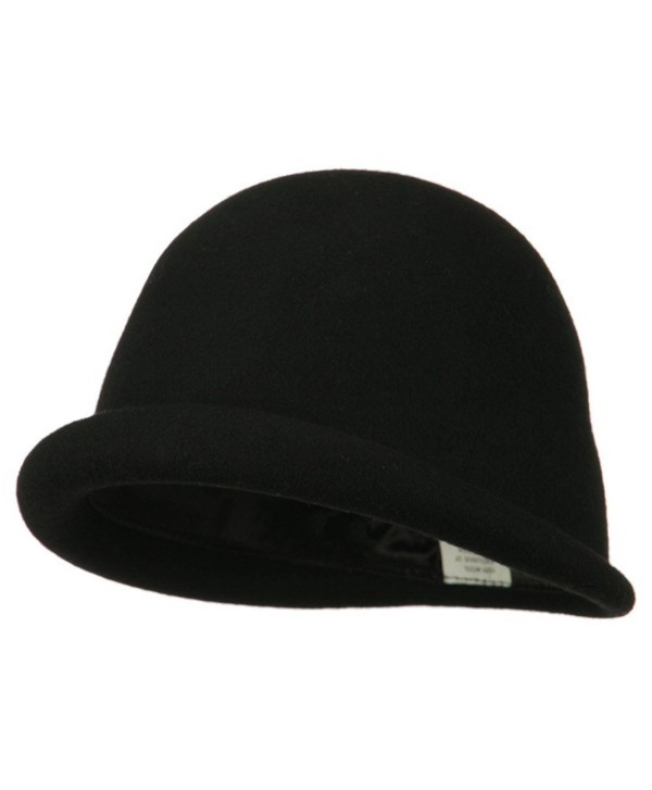 Women's Unique Brim Wool Cloche - Black - CG11ONYYMM3