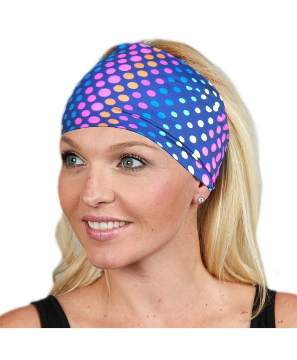 Wide Headbands for Women Headwrap Yoga Headband Women's Headband Workout band - Colored Dots - CI1899T9MEA