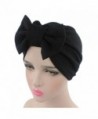 beauty YFJH Womens Bowknot Stretch Hijab Turban Headwear Cap - Black - CI186HL8QEG