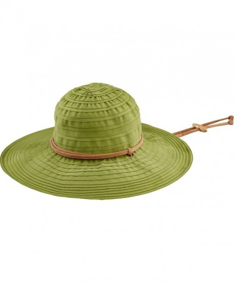 San Diego Hat Company Women's 4-Inch Brim Ribbon Floppy Sun Hat - Pesto - CI11HAKF6L7