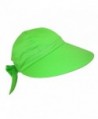 CTM Women's Cotton Wide Brim Facesaver Sun Visor Hat - Lime Green - CM12G0FHMBZ