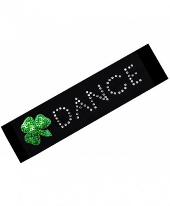 Funny Girl Designs IRISH DANCE Sequin Rhinestone Cotton Stretch Headband - CR11IAM8FIF