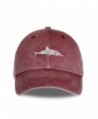 Okaeienen Unisex Baseball Cap by Shark Embroidery Washed Denim Adjustable Cap - Winered - C7186YD5A73