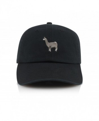 Official Dad Hat Animals Llama Panda Penguin Polo Style Adjustable Strapback Cap - Black - CJ185UULL8E