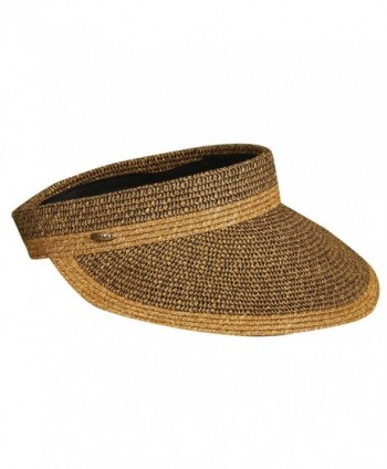 Scala TWO Tone Paper Braid Visor Hat - Toast - CZ1212ZHCKT