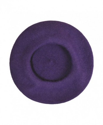 Wool Ladies Winter Beret Purple