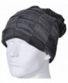 Yuhan Pretty Men Beanie Hat Winter Warm Wool Knit Slouchy Fleece Lined Skull Cap - Black - CI189LHU89U