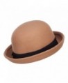 Wool Felt Upturn Brim Bowler in Women's Fedoras