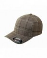 Flexfit Glen Check Plaid Hat Baseball Cap Fitted 6196 Large/Xlarge - Brown / Khaki - CX117X2FOU1