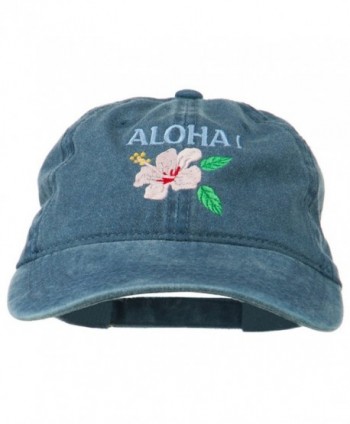 Hawaii Flower Aloha Embroidered Washed