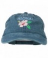 Hawaii Flower Aloha Embroidered Washed