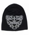 Hiloving Summer Oversized Slouchy Cotton Rhinestone Leopard Beanie Hat For Women - Black - C412HSRZBUD