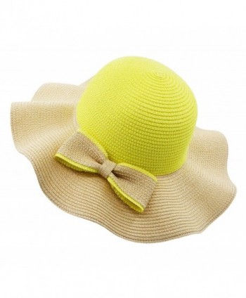 Vegali Summer Beach Sun Hat - Yellow - CF12KHOQBLH
