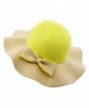 Vegali Summer Beach Sun Hat - Yellow - CF12KHOQBLH