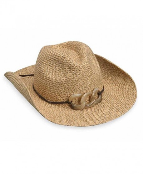 wallaroo Women's Sierra Sun Hat - 100% Paper Braid Cowboy Hat - UPF50+ - Natural - C011KPN0WAV