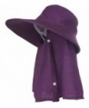 Kaisifei Women's Sunhat Bucket Hat with Neck Cover and Mask - Deep Purple - CN12EBCO5W3
