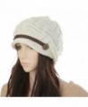 KingBra Women Winter Knit Hat - Girls Warm Thick Slouchy Knit Hat Snow Ski Caps - White - CW188Q6WXXT
