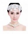 Wiipu Bride Diaries lace headpieces white flowers wedding hair accessories headdress(A1204) - CH186452TH2