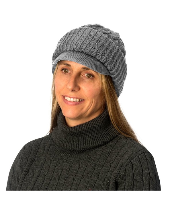 Evelots Womens Cable Knitted Form Fitting Winter Hat Comfortable-Assorted Colors - Gray - CZ11AC3MFY5