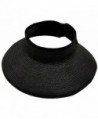 AbbyLexi Womens UV Sun Protective Roll-Up Summer Visor Straw Hat - Black - C31803W3WIM