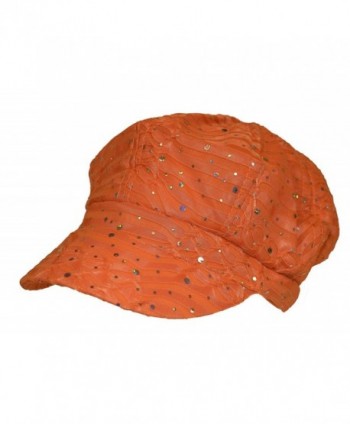 Orange Sparkle Newsboy Cap - C9113R9K891