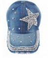 Elonmo Silver Baseball Rhinestone Denim%EF%BC%88Blue%EF%BC%89