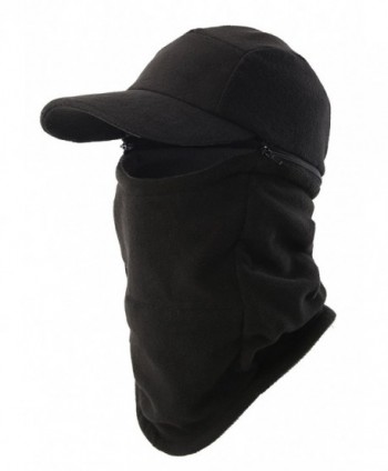 Home Prefer Mens Winter Hat with Visor Balaclava Fleece Hood Windproof Skull Cap - Black - C4186UY3NGO