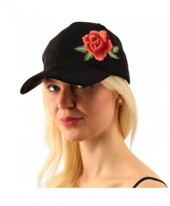 Floral Embroidery Velvet Baseball Hat