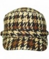 Brown Houndstooth Plaid Cadet Cap