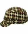 Brown Houndstooth Plaid Cadet Cap in Women's Newsboy Caps