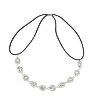 Lux Accessories Pave Bridal Glam Braided Bling Stretch Headband - CH11QS4TWCB