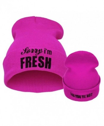 Tuscom Unisex Women Men Hat Warm Winter Knit Cap Hip-hop Beanie Hats - Hot Pink - C912N9KV4LK