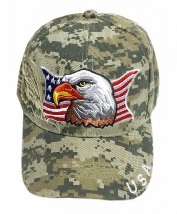 Aesthetinc Patriotic USA American Eagle American Flag Baseball Cap Embroidered - Army Digital Camo - CG126BUYRAR