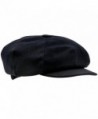 Sterkowski Wool 4 Quarters Crown Flat Cap Vintage Style - Black - CP120XFS8RZ