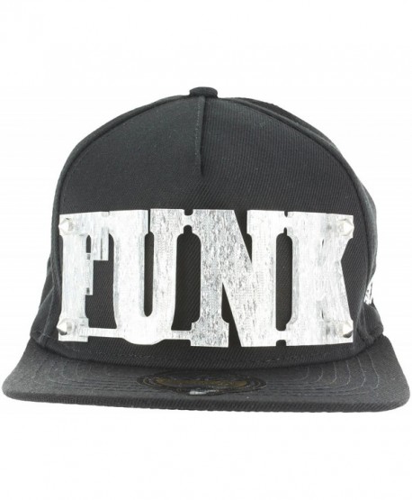 Snapback 3D Letters Rivet BLING COLLECTION - Plate Hip-Hop Hat Plaque Baseball Cap - Funk.black Silver - CN12N4136IH