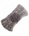 Deamyth Winter Women Knitting Wool Flower Headband Keep Warm Hairband - Gray - CK12O2PV4AX