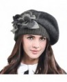 HISSHE Lady French Beret 100% Wool Beret Chic Beanie Winter Hat HY023 - Grey - CE12NSWKYWB