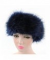 Connia Women Faux Fur Ladies Solid Winter Warm Headband Hat Cap Pile Cap - Navy - CX1895NRDLX