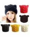 CoKate Women Winter Knit Hats- Women Warm Stretch Pom Pom Beanie Caps - Beige - CH186SZ6Q48