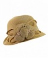 NYFASHION101 Cloche Bucket Flower Natural in Women's Bucket Hats