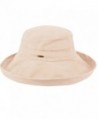 Women's Cotton Big Brim Hat with Inner Drawstring and UPF 50+ Rating - A Khaki - C7183KAZHXA