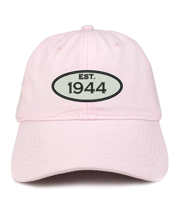 Trendy Apparel Shop Established 1944 Embroidered 74th Birthday Gift Soft Crown Cotton Cap - Light Pink - CW180L9Z7K2