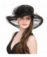 SAFERIN Women's Organza Church Kentucky Derby Fascinator Bridal Cap British Tea Party Wedding Hat - Black - CJ11VA6DBDH