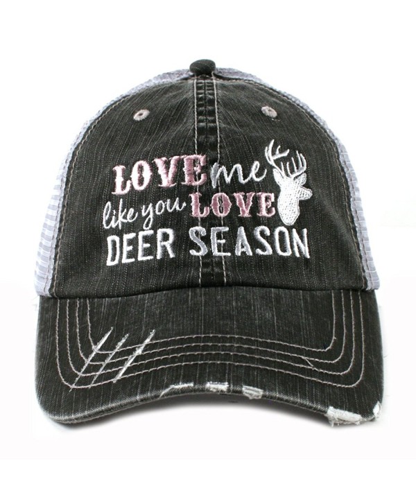 Love Me Like You Love Deer Season Hunting Women's Trucker Hat Cap by Katydid - Gray - C111OWNCQHN