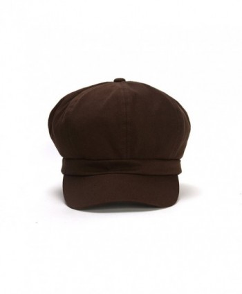 SS/Sophia Cotton Elastic newsboy Cap - Brown - CP11ZCE3NLJ