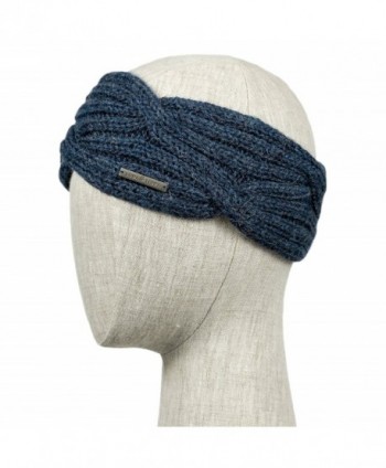 LUNA & TERRA-CAPRI Winter Headband Handmade Knit 100% BABY ALPACA (Steel Blue) - CP12N2SRXS4