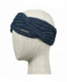 LUNA & TERRA-CAPRI Winter Headband Handmade Knit 100% BABY ALPACA (Steel Blue) - CP12N2SRXS4