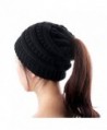 Ponytail Beanie Hat- Warmhoming BeanieTail Trendy Knit Hat Winter Hats for Women - Black - C7188C78LOQ