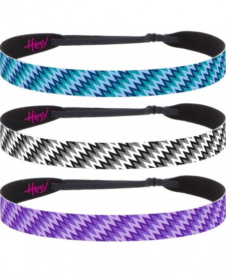 Hipsy Women's Adjustable NO SLIP Zigzag Wide Headband - Dark Purple Black & Teal - CH125PE9GKR