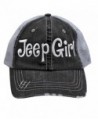 Jeep Girl Embroidered Trucker Style Cap Hat Grey Grey White - CM12NV2WQF6